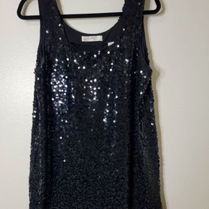 Ellen Tracy sequin tank top Black size 12